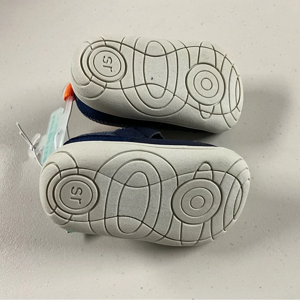Stride Rite Navy and Orange Baby Shoes